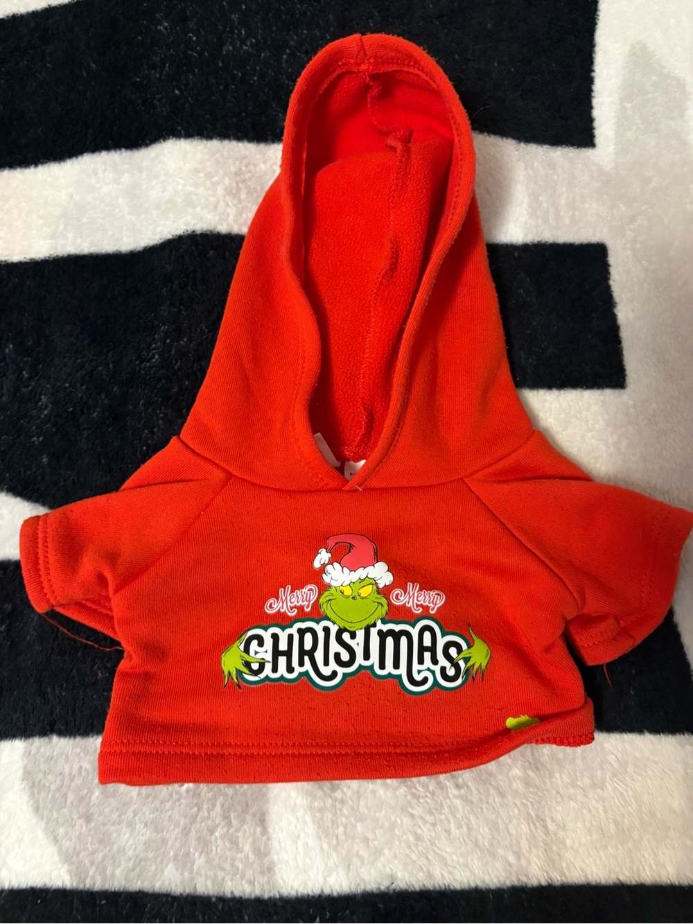 Red build a bear Christmas Hooded Top with Grinch Graphic